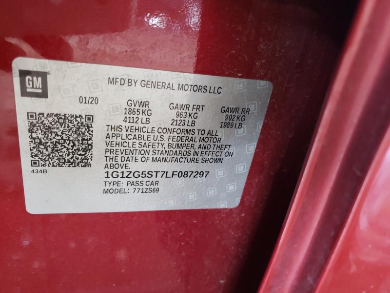 2020 CHEVROLET MALIBU RS 1G1ZG5ST7LF087297