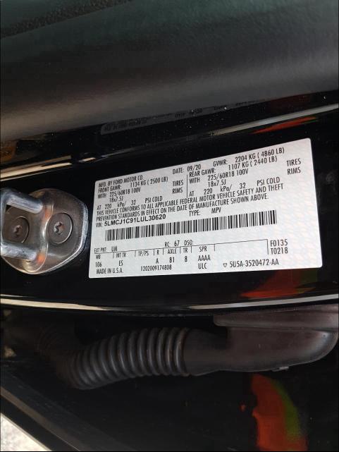 2020 LINCOLN CORSAIR 5LMCJ1C91LUL30620