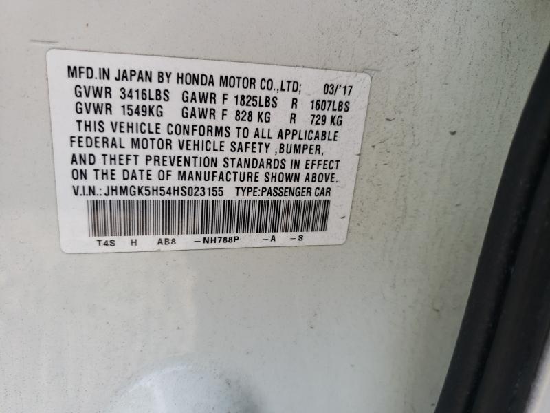 2017 HONDA FIT LX JHMGK5H54HS023155