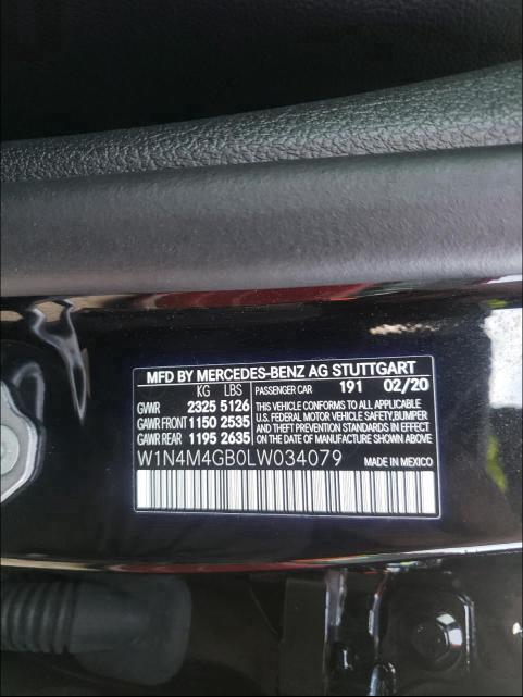 2020 MERCEDES-BENZ GLB 250 W1N4M4GB0LW034079