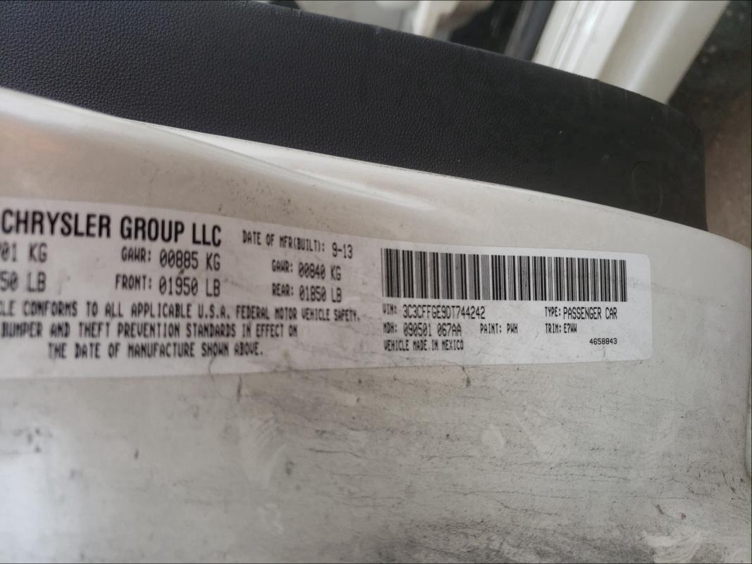 2013 FIAT 500 ELECTR 3C3CFFGE9DT744242