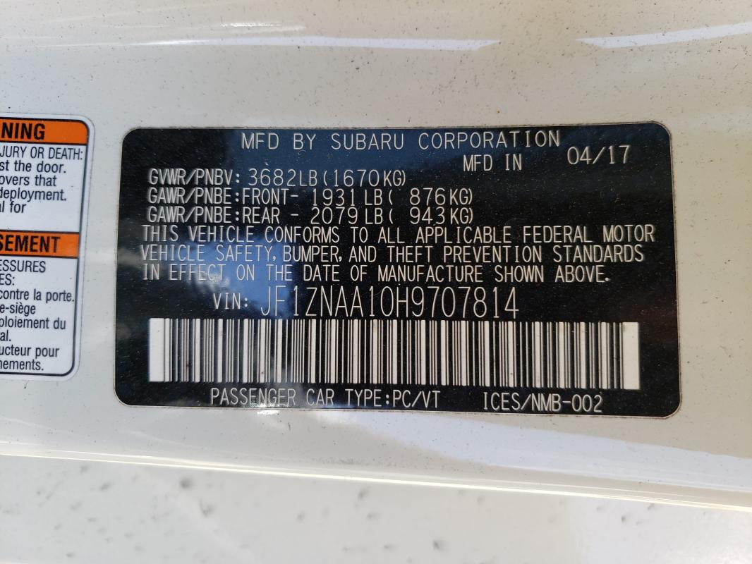 2017 TOYOTA 86 BASE JF1ZNAA10H9707814
