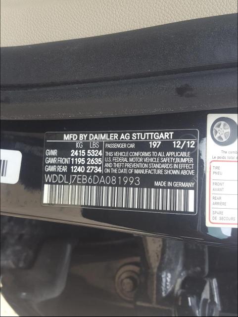 2013 MERCEDES-BENZ CLS 63 AMG WDDLJ7EB6DA081993