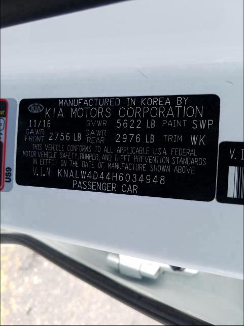 2017 KIA K900 KNALW4D44H6034948