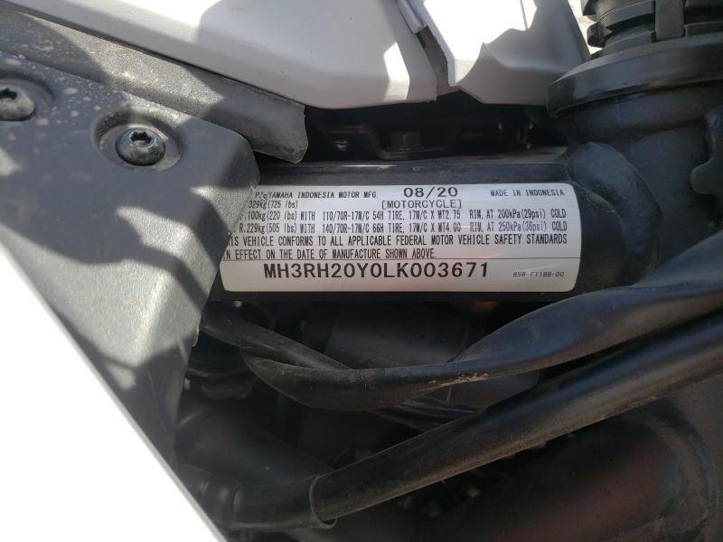 2020 YAMAHA MT-03 MH3RH20Y0LK003671