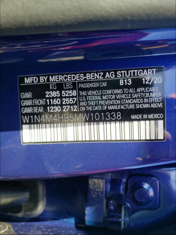 2021 MERCEDES-BENZ GLB 250 4M W1N4M4HB5MW101338