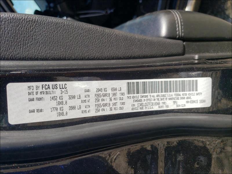2015 DODGE DURANGO LI 1C4RDJDG7FC810340