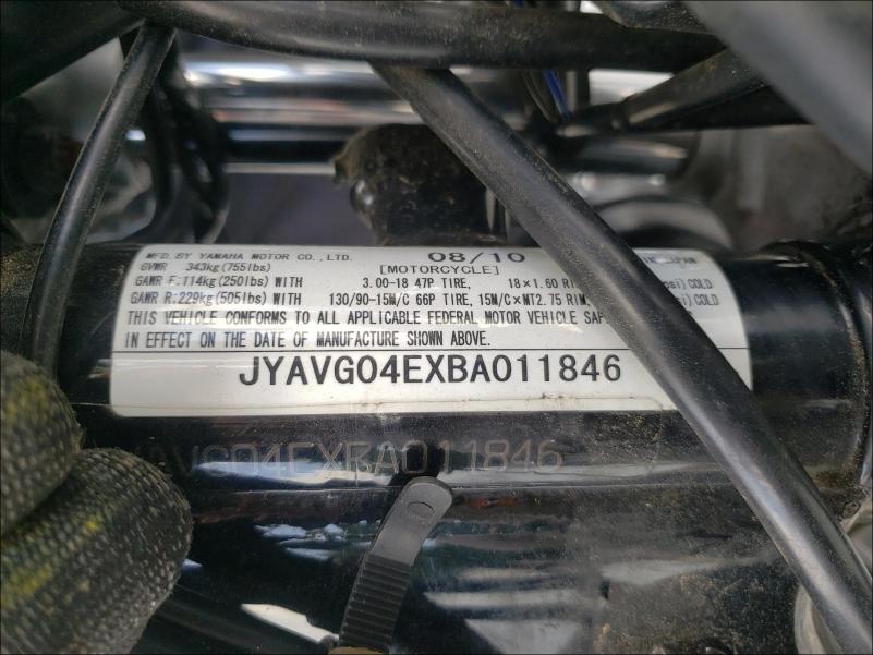 2011 YAMAHA XV250 JYAVG04EXBA011846