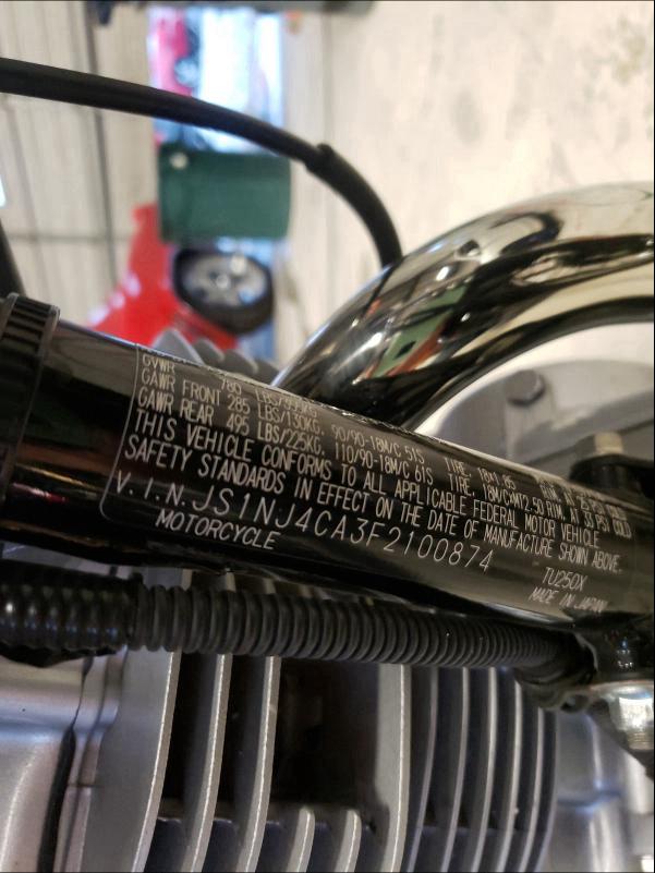 2015 SUZUKI TU250 X JS1NJ4CA3F2100874