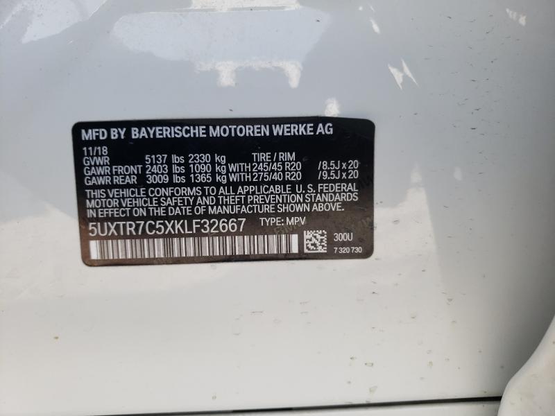2019 BMW X3 SDRIVE3 5UXTR7C5XKLF32667