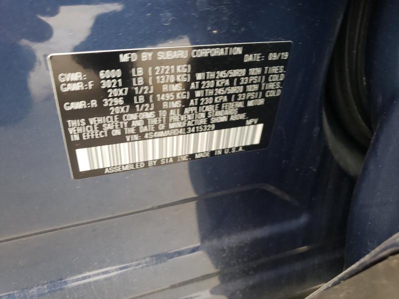 2020 SUBARU ASCENT TOU 4S4WMARD4L3415329