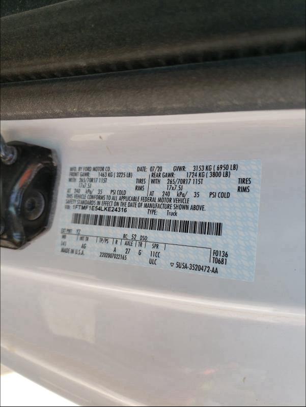 1FTMF1E54LKE24316 FORD All Models 2020