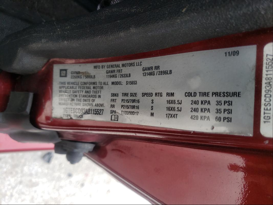 2010 GMC CANYON SLE 1GTESCD93A8115527