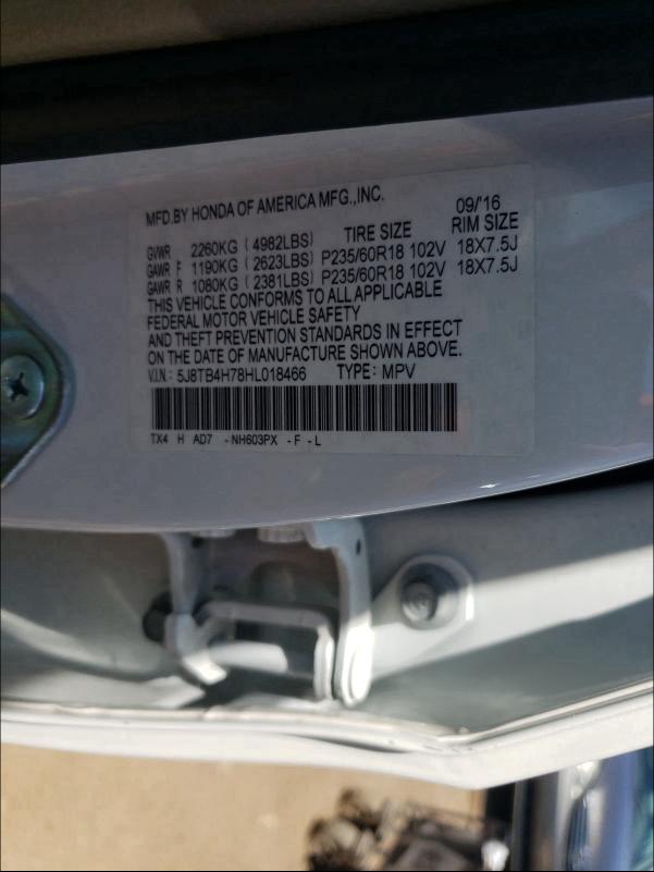 2017 ACURA RDX ADVANC 5J8TB4H78HL018466