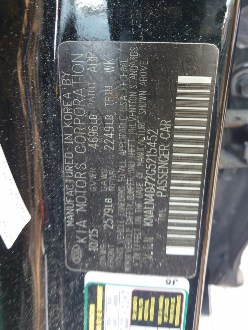 2016 KIA CADENZA LU KNALN4D72G5215452