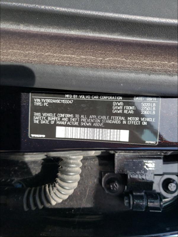 2012 VOLVO S80 T6 YV1902AH9C1155047