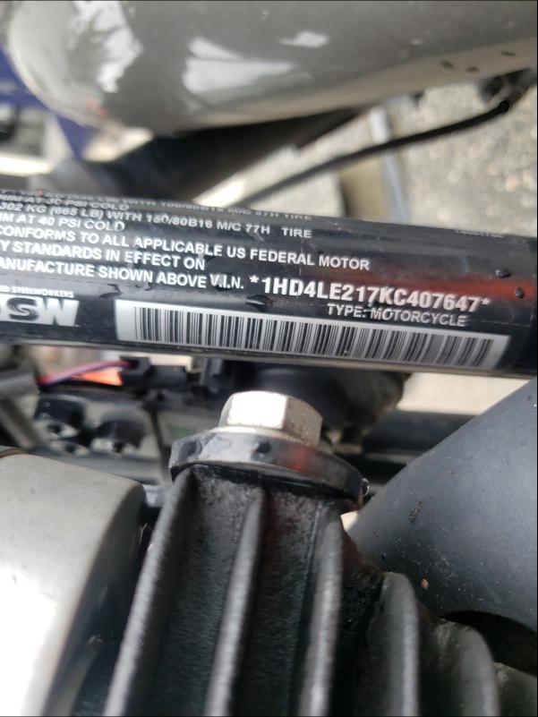2019 HARLEY-DAVIDSON XL883 N 1HD4LE217KC407647