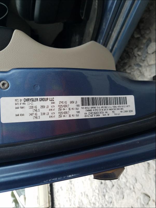 2012 CHRYSLER TOWN & COU 2C4RC1BG0CR170724