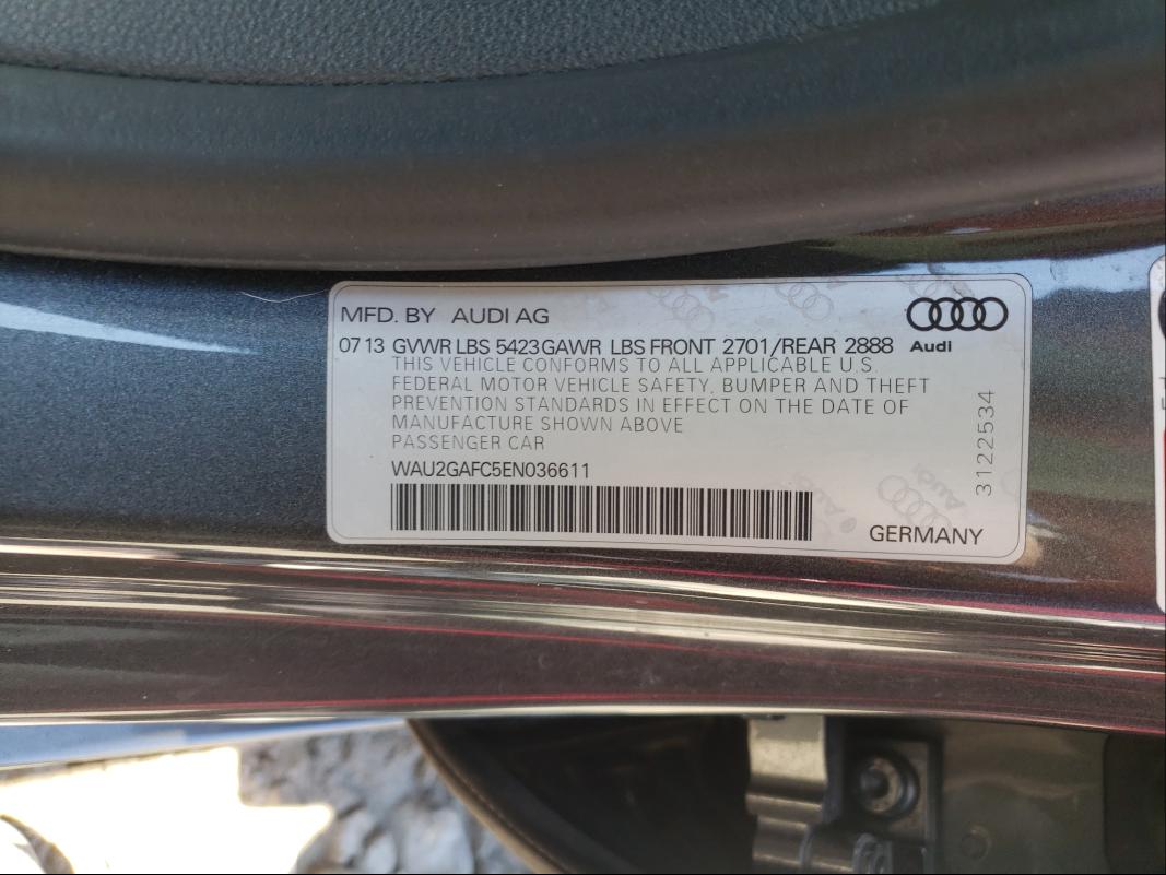 2014 AUDI A7 PRESTIG WAU2GAFC5EN036611
