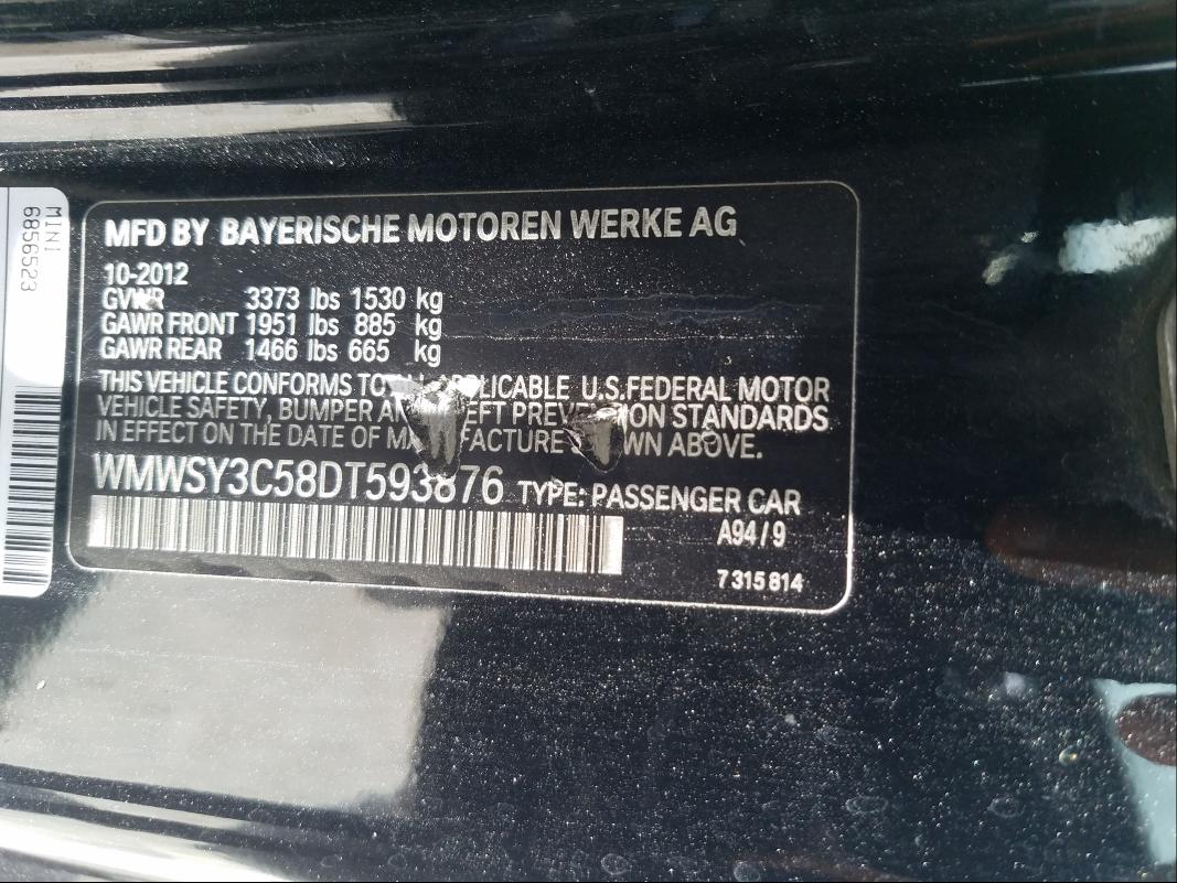 2013 MINI COOPER ROA WMWSY3C58DT593876