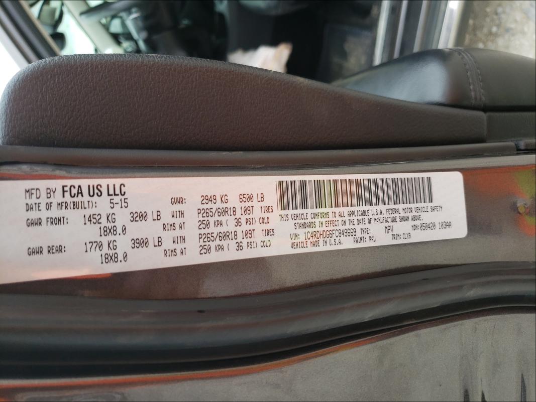 2015 DODGE DURANGO LI 1C4RDHDG6FC849669