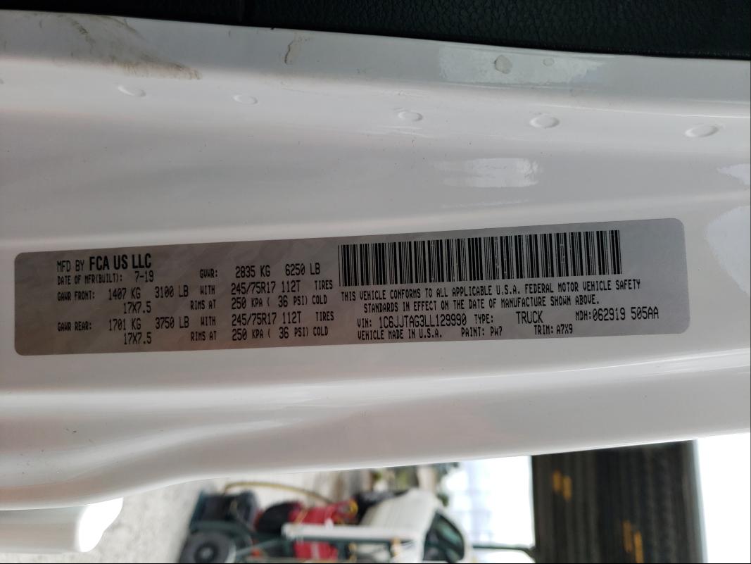2020 JEEP GLADIATOR 1C6JJTAG3LL129990