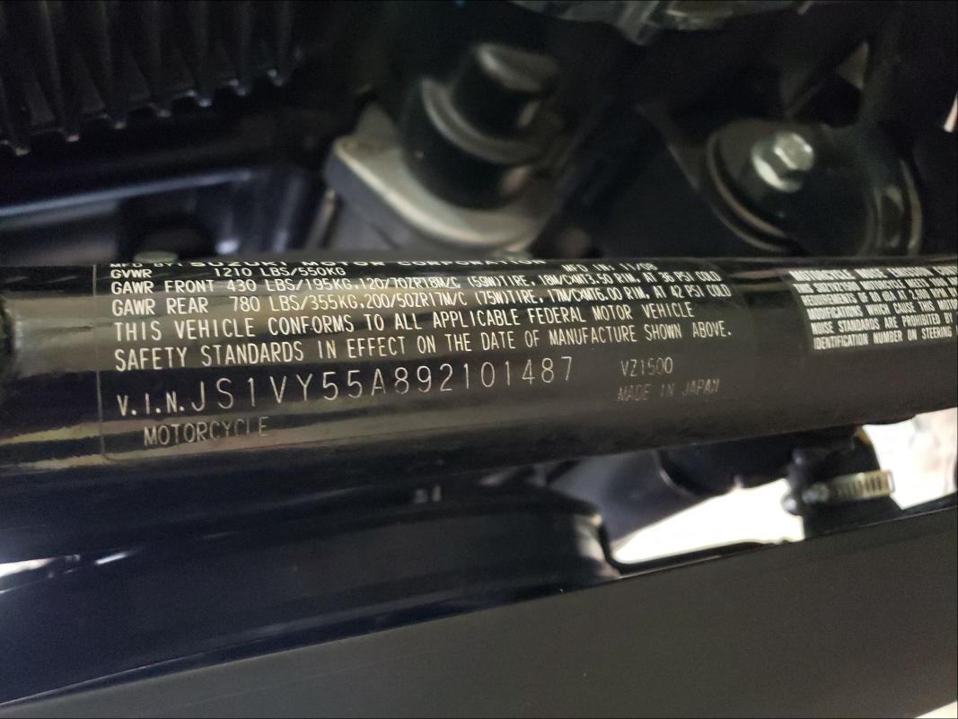 2009 SUZUKI VZ1500 JS1VY55A892101487