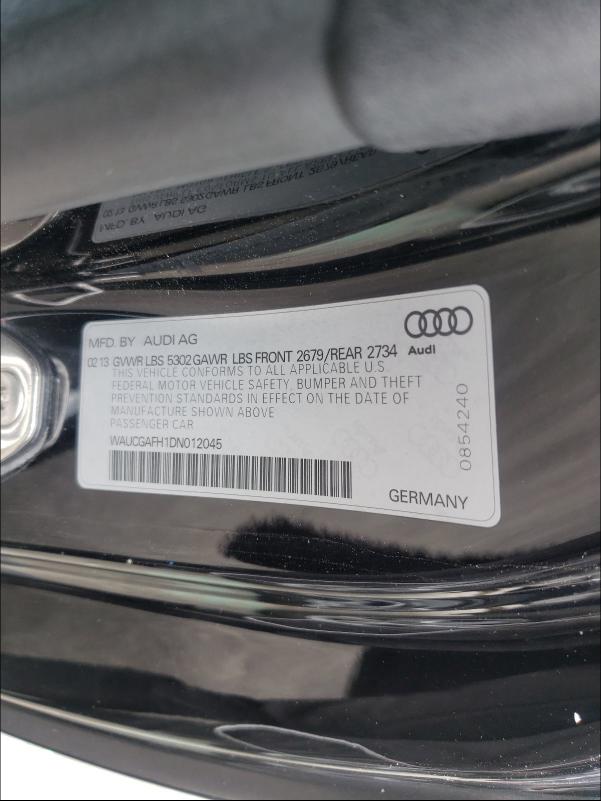 2013 AUDI S5 WAUCGAFH1DN012045