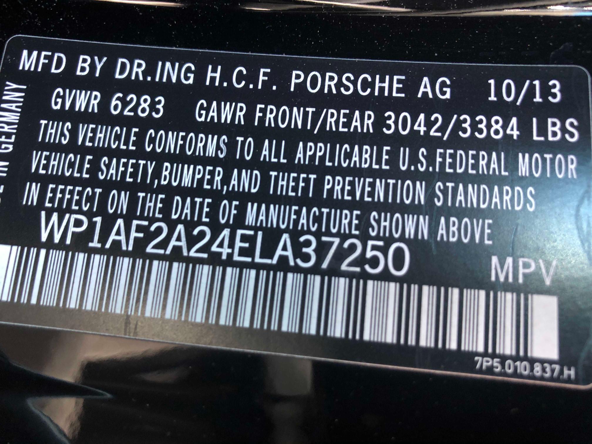 2014 PORSCHE CAYENNE WP1AF2A24ELA37250