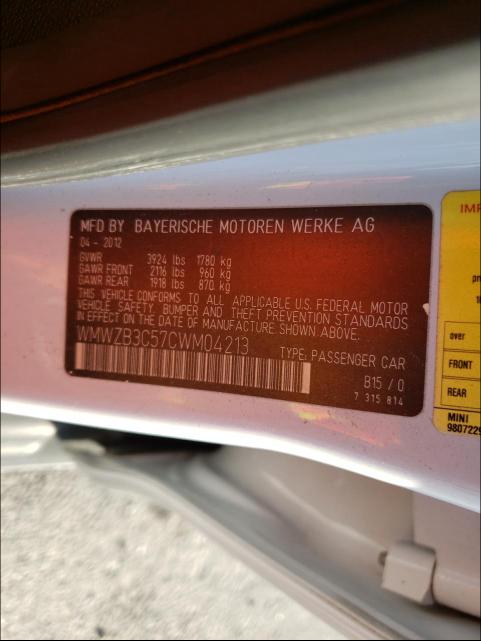 2012 MINI COOPER COU WMWZB3C57CWM04213