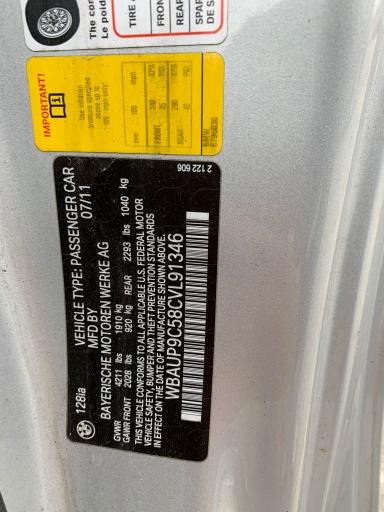 2012 BMW 128 I WBAUP9C58CVL91346