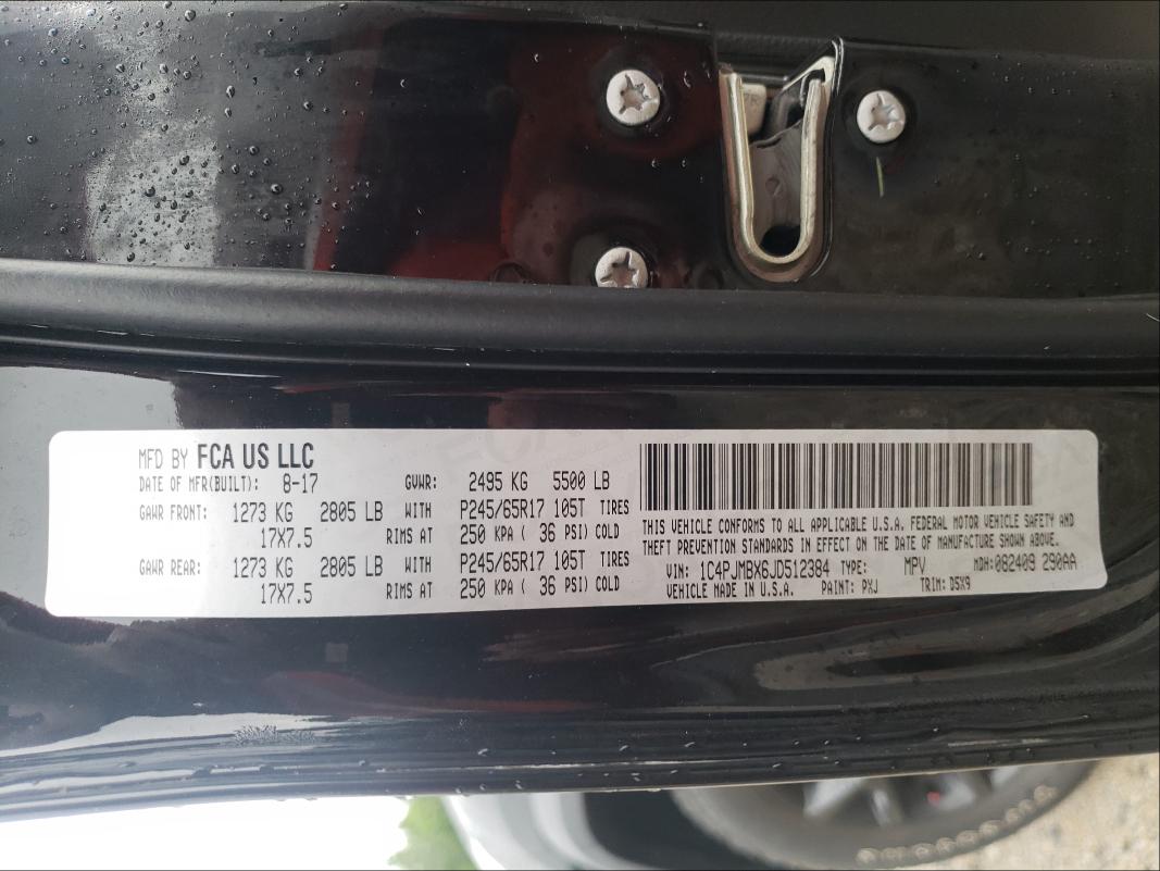2018 JEEP CHEROKEE T 1C4PJMBX6JD512384