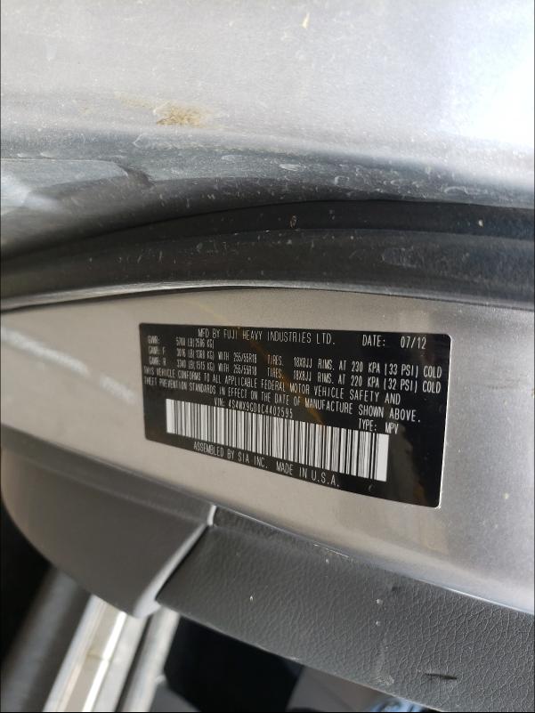 2012 SUBARU TRIBECA LI 4S4WX9GD0C4402595