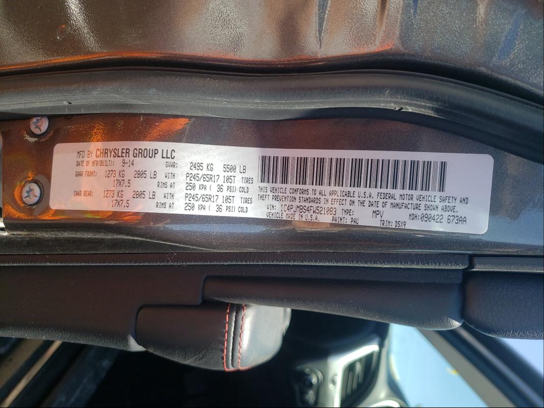 2015 JEEP CHEROKEE T 1C4PJMBS4FW521083