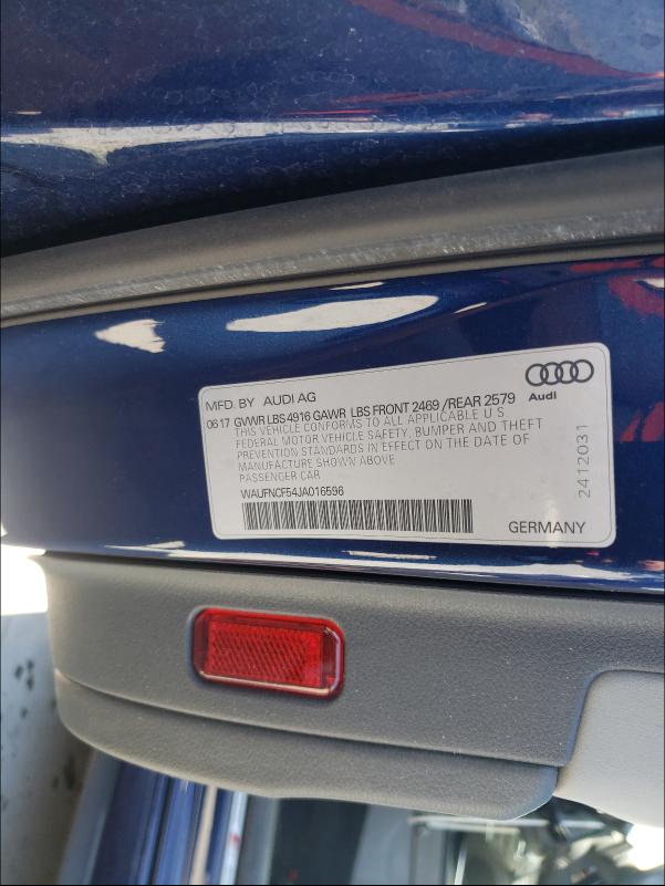2018 AUDI A5 PRESTIG WAUFNCF54JA016596