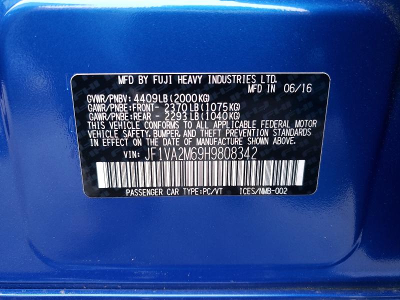 2017 SUBARU WRX STI JF1VA2M69H9808342
