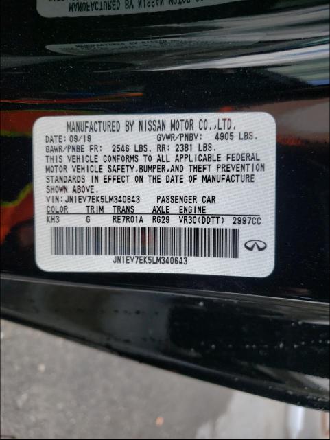 2020 INFINITI Q60 PURE JN1EV7EK5LM340643