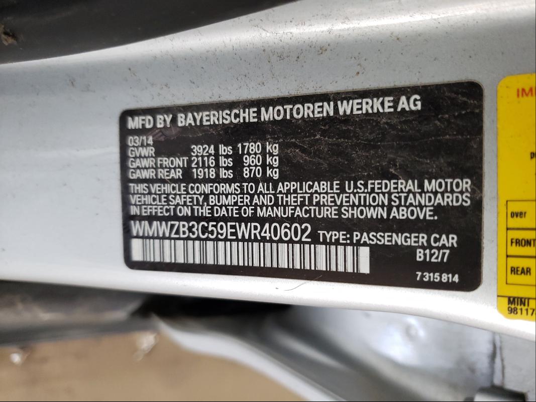 2014 MINI COOPER COU WMWZB3C59EWR40602