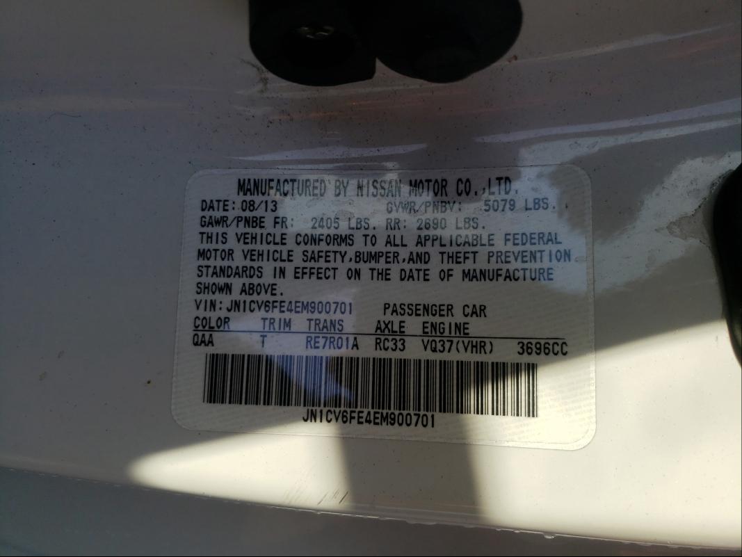 2014 INFINITI Q60 JN1CV6FE4EM900701