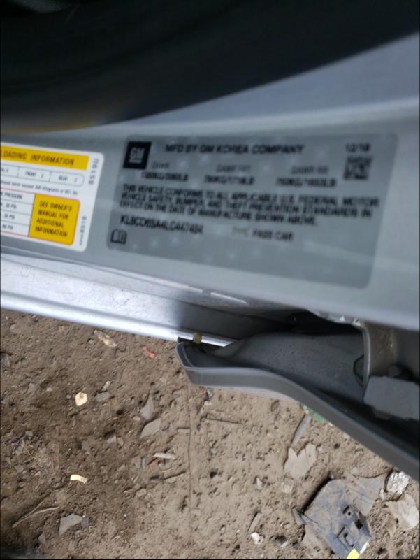 2020 CHEVROLET 1500 KL8CD6SA4LC447484