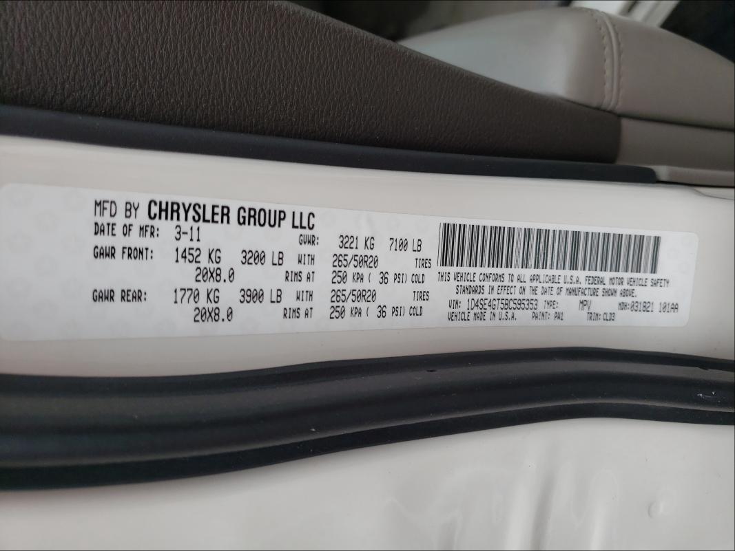 2011 DODGE DURANGO CR 1D4SE4GT5BC595353