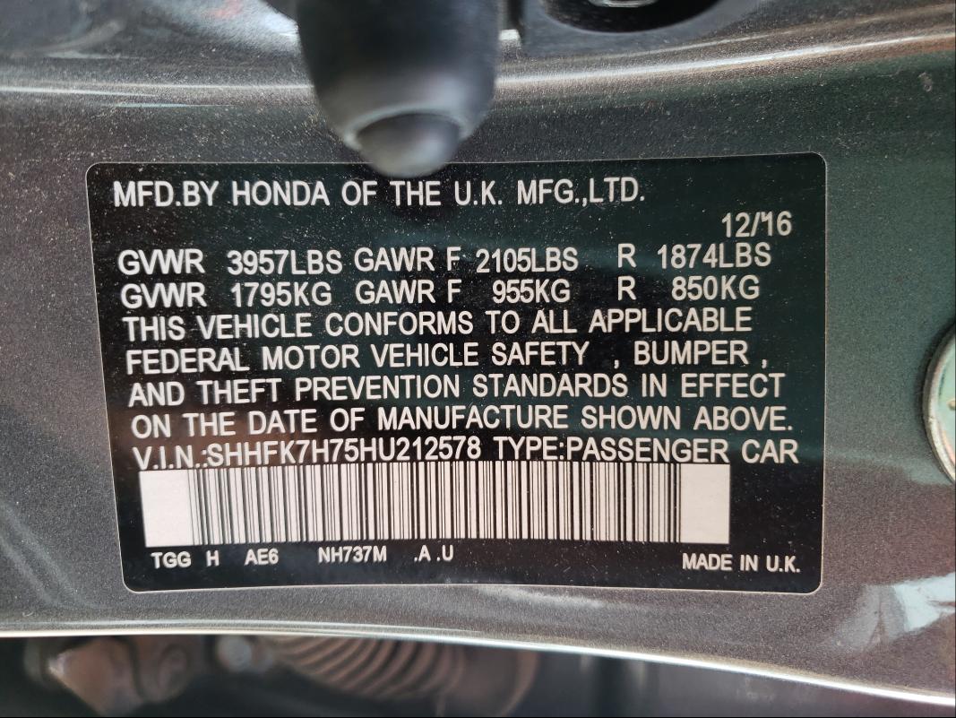 2017 HONDA CIVIC EX-L SHHFK7H75HU212578