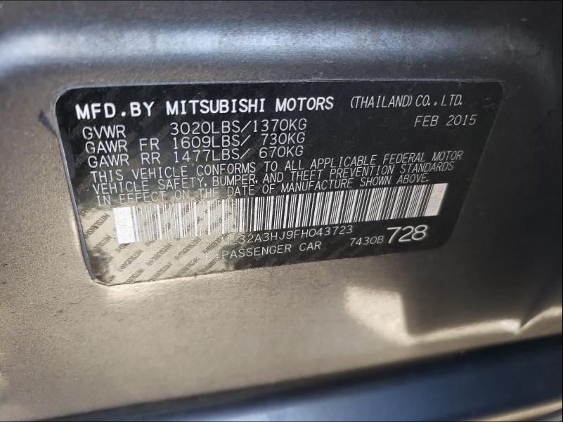 2015 MITSUBISHI MIRAGE DE ML32A3HJ9FH043723