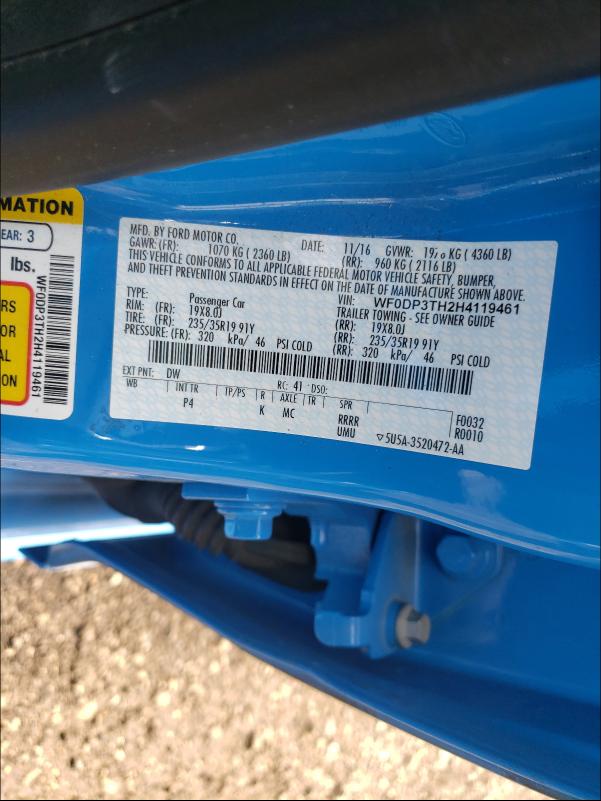 2017 FORD FOCUS RS WF0DP3TH2H4119461