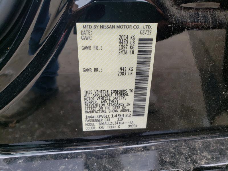 2020 NISSAN ALTIMA PLA 1N4AL4FV6LC149432