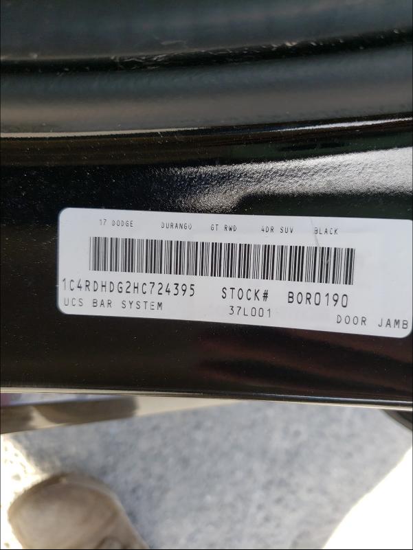2017 DODGE DURANGO GT 1C4RDHDG2HC724395