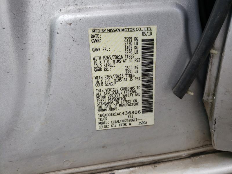 2010 NISSAN FRONTIER C 1N6AD0ER1AC436806