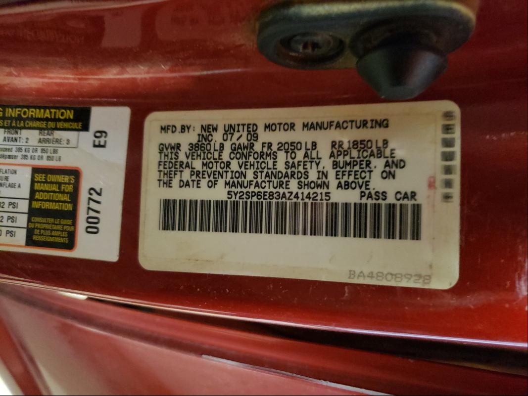 2010 PONTIAC VIBE 5Y2SP6E83AZ414215