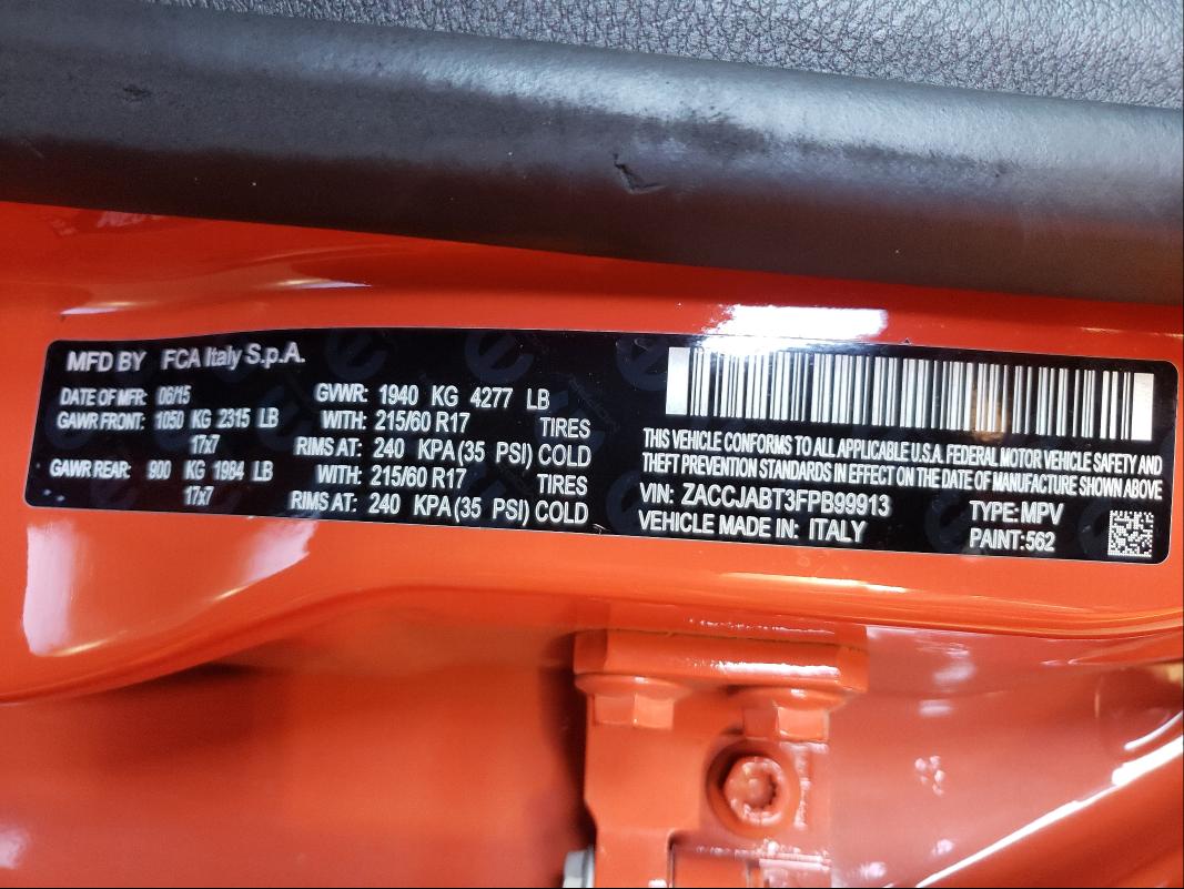 2015 JEEP RENEGADE ZACCJABT3FPB99913