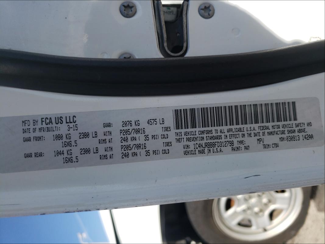 2015 JEEP PATRIOT 1C4NJRBB8FD312798